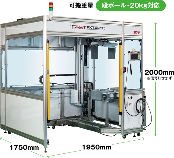 可搬重量：段ボール・20kg対応